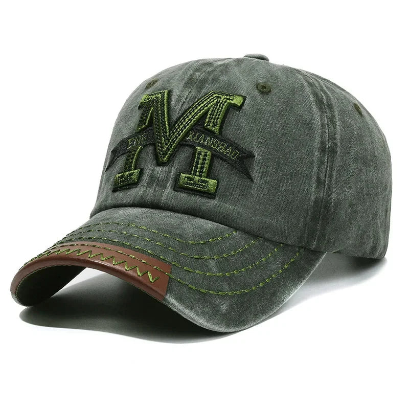 Baseball Cap M Letter Embroidery Dad Hat Women Men Outdoor Washed Cotton Cap