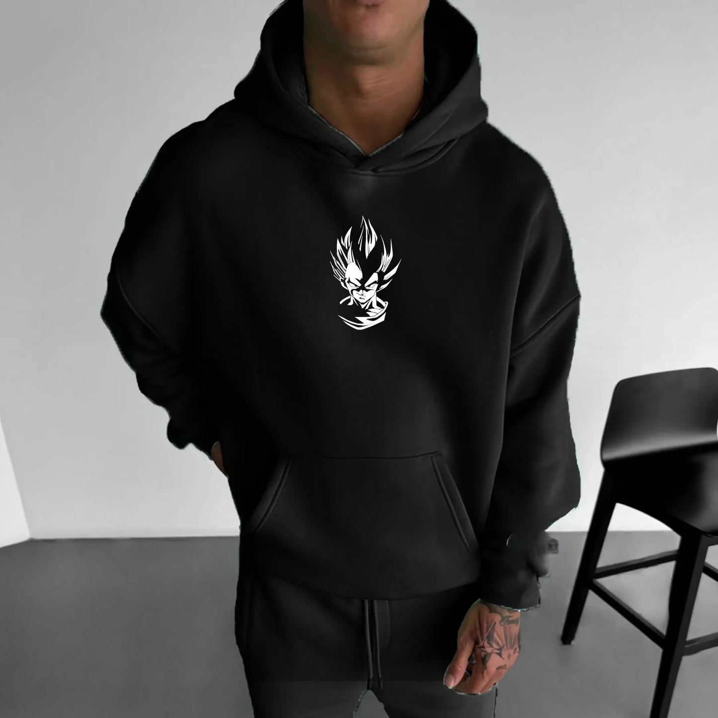 Oversized Men's Hoodie Anime Dragon Ball Sanyan Y2k Clothes Sweatshirt Autumn Winter Sweater Loose Cotton Women Long Sleeve Tops