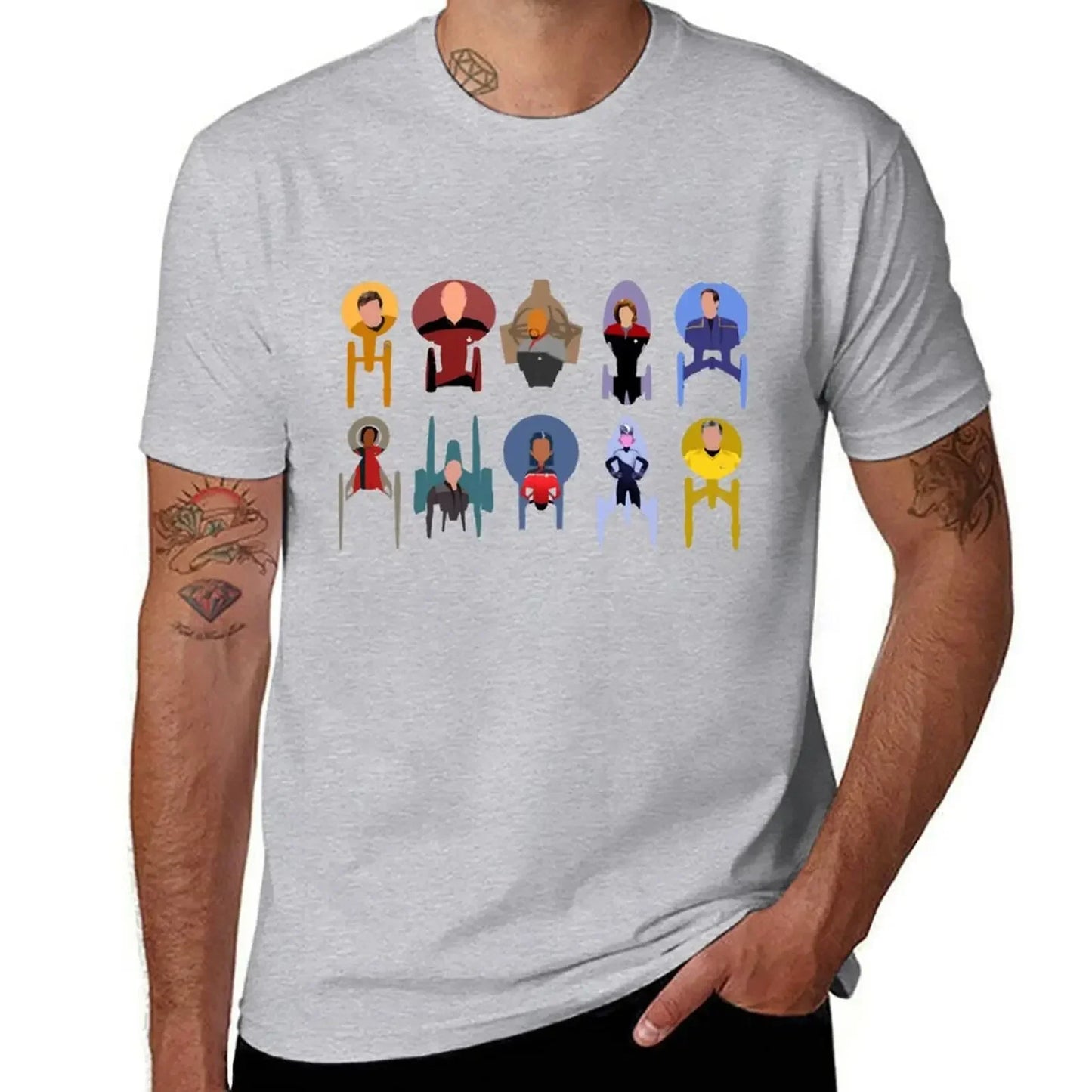 Trek ships & captains T-Shirt hippie clothes summer top oversized anime figures mens tall t shirts