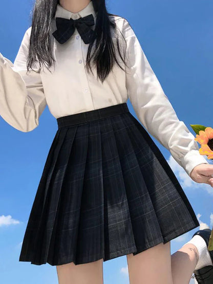 Plaid Women Pleated Skirt Bow Knot Summer High Waist Preppy Girls Dance Mini Skirt Cute A Line Harajuku Sexy Japan Faldas