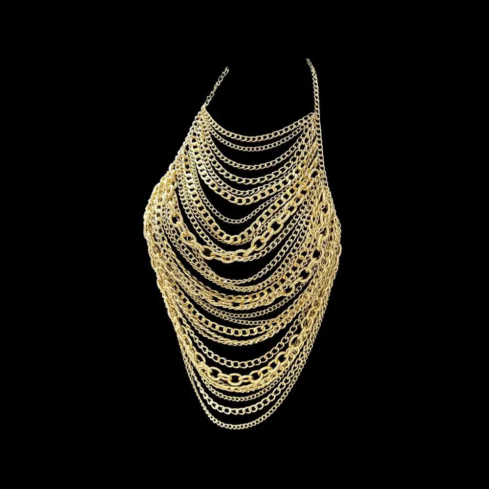 European and American Fashion Trendy Chest Chain Multiple Styles Chest Chain Gold Chain Stacked Top