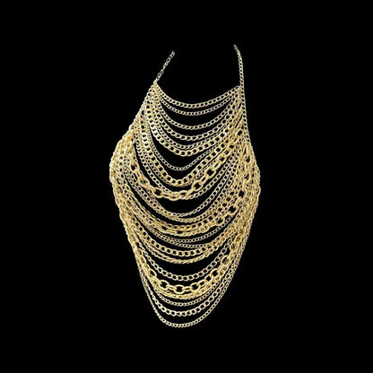European and American Fashion Trendy Chest Chain Multiple Styles Chest Chain Gold Chain Stacked Top
