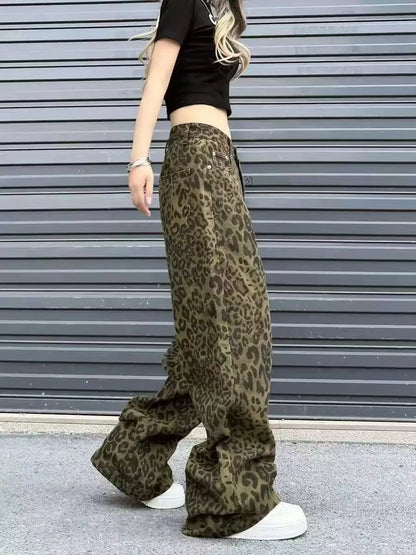 Women Denim Pants Vintage Fashion Female High Waist Casual Straight Jeans