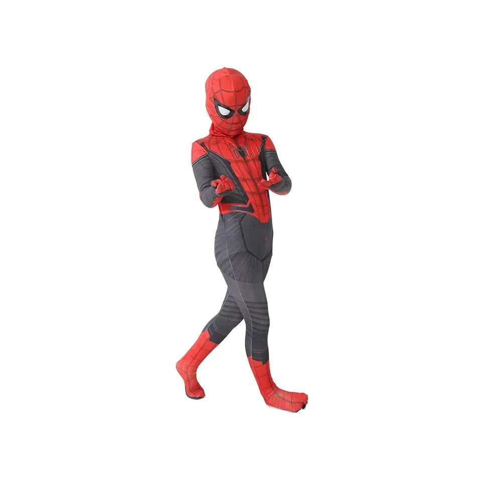 Kids Spiderman Costume Birthday Gift Party Dress Up Spiderman Classic Miles Superhero Kids Cosplay Costume Elasticity Jumpsuit