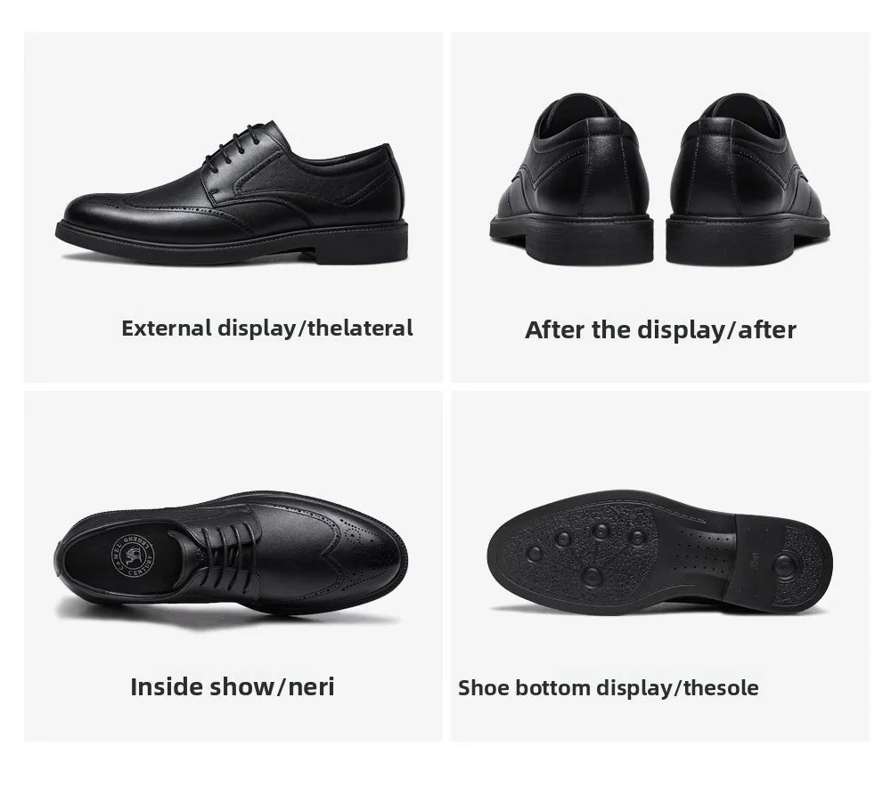 Golden Camel Men's Derby Shoes 2026 Business Casual Soft Sole Leather Shoes Brand Design Soft Soles Non-slip Velvet Warm Loafers