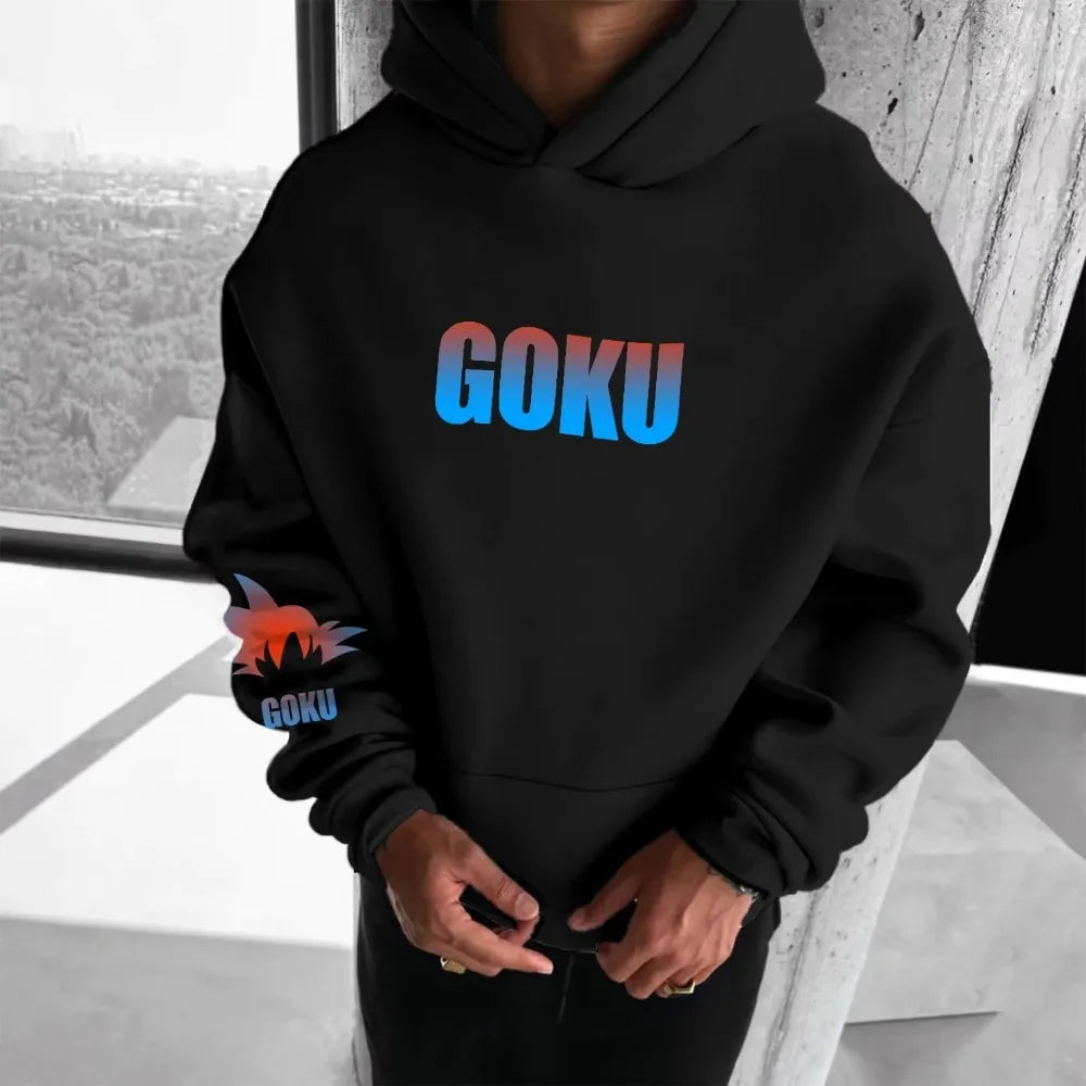 Anime Printing American Hip Hoodie Men's 2025 Autumn/Winter New Casual Loose Y2K Trendy Versatile Parent-Child Top
