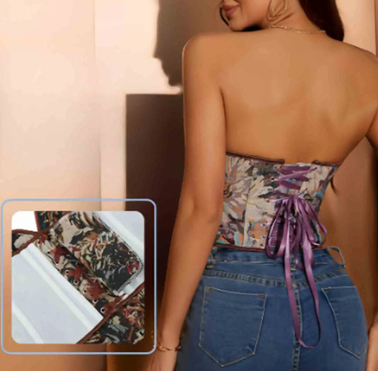 Corset bone suit steel frame sexy palace corset tight fitting straps gathered around the waist multi colored vest retro shap