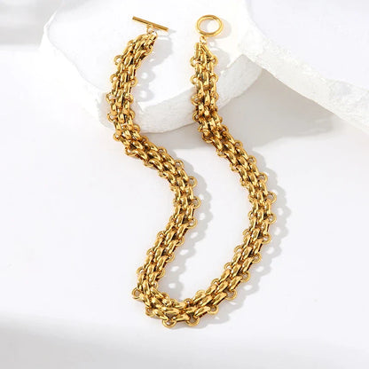 316L Stainless Steel Gold Silver Color Thick Chain Necklace For Women Fashion Cuban Neck Chain Waterproof Jewelry Gift