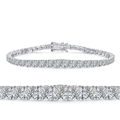 Full Moissanite Tennis Bracelet for Women with Certificate 3-5mm Size Gradient Lab Diamond Bracelets S925 Silver Plated 18K Gold
