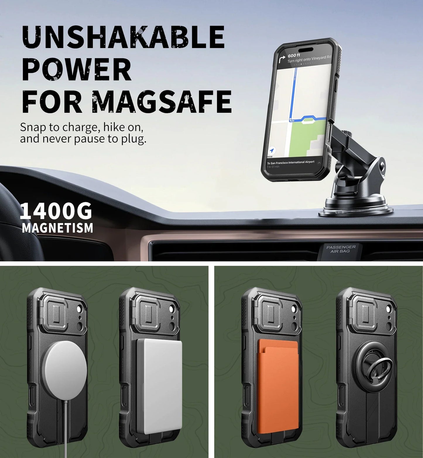 For iphone 17 Series case with Camera Cover & Adjustable Kickstand Compatible With MagSafe Shockproof  Magnetic Protective Cover