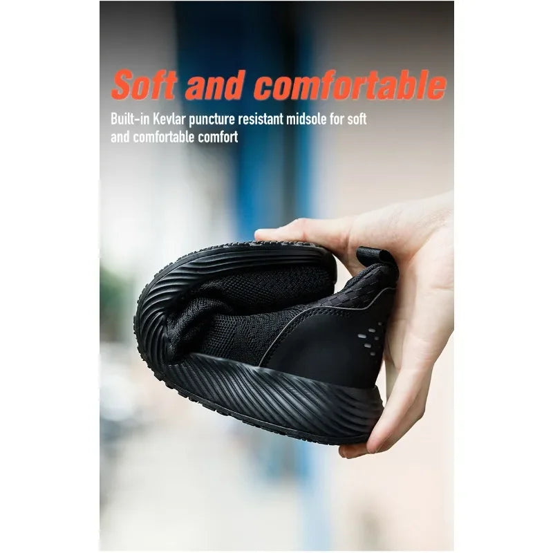 Men's Anti Smashing and Anti Stabbing Lightweight  Comfortable, Breathable  Protective and Safety Shoes