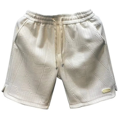 Shorts Men'S Casual Jogging Sport Short Pants Wave Pattern Solid Male Drawstring