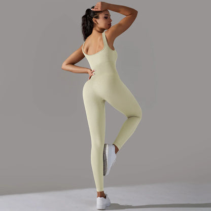 Fitness Sports Jumpsuit Screw Thread Sleeveless Bodysuit Women Seamless Set Full Seasons Casual Fitness Sporty Playsuit