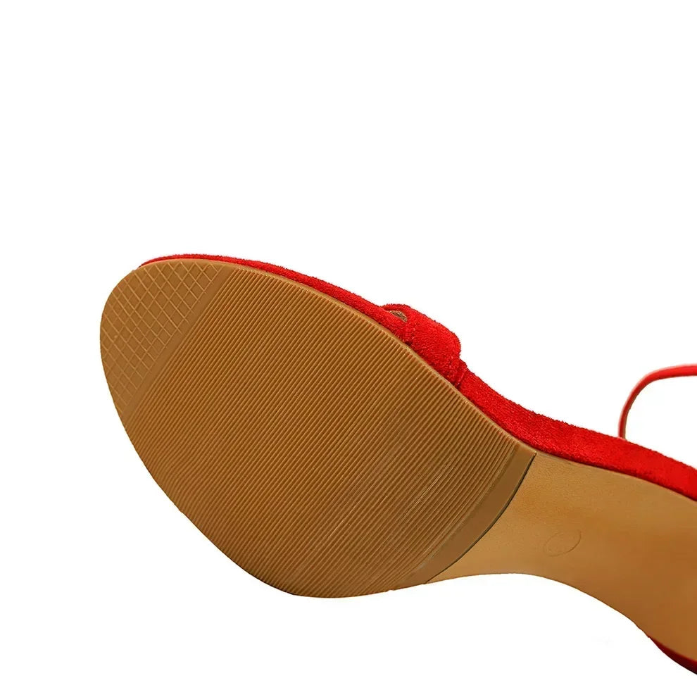 Women Gladiator Stiletto Classic Ankle Strap Holiday Beach Sandals Lady Fashion Suede 8cm 11cm High Heels Sexy Red Brown Sandles