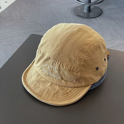 Japanese 5 Panel Short Brim Soft Baseball Cap Women Men Street Sunshade Student Outdoor Lightweight Sports Running Cap