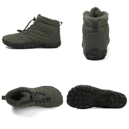 Botas de Caminhada de Inverno Barefoot Masculinas Femininas, Botas de Neve Quentes Sem Salto, Botas de Tornozelo com Biqueira Larga, Impermeáveis Minimalistas