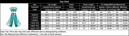 Kids Arabian Princess Dress Girls Halloween Jasmine Costume Children Carnival Cosplay Party Disguise Girl Sequins Pageant Outfit