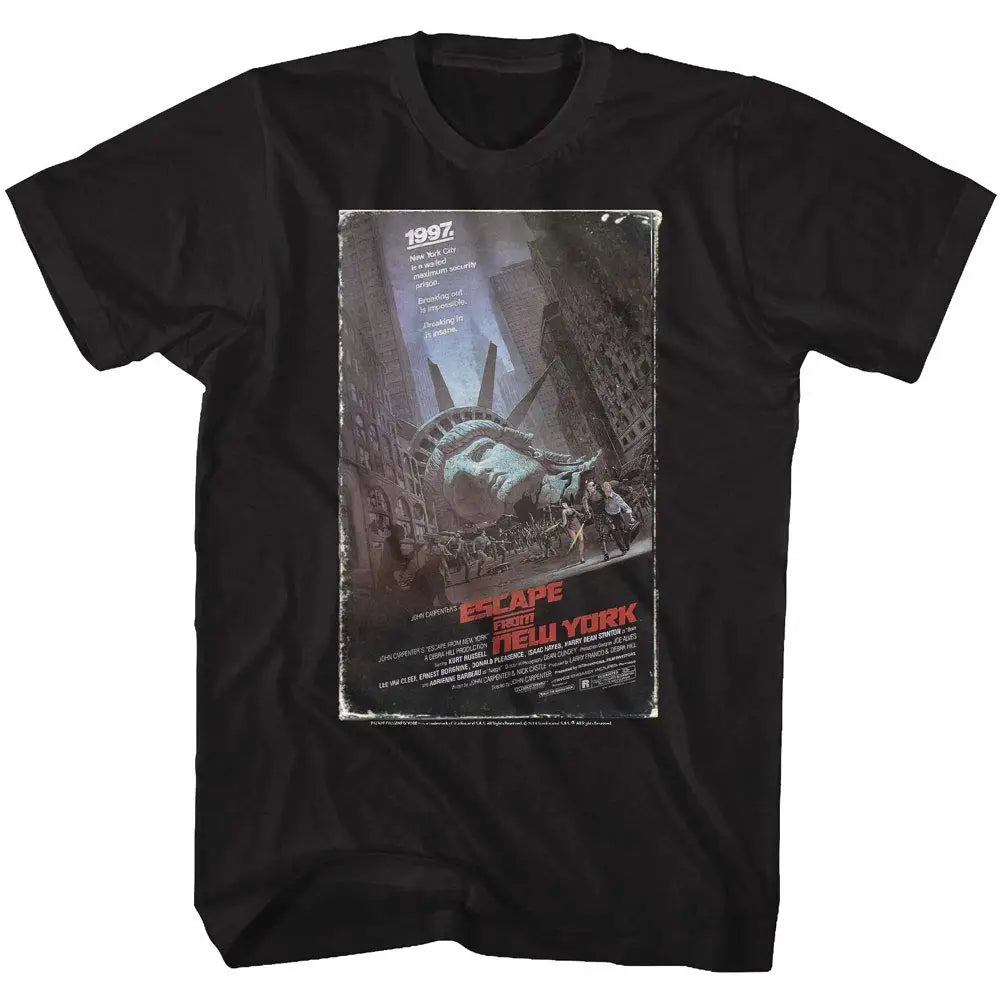 Escape From New York T-Shirt MenSummer Retro Action Movie Graphic Short Sleeve Casual Streetwear Loose Fit Film Fan Tee