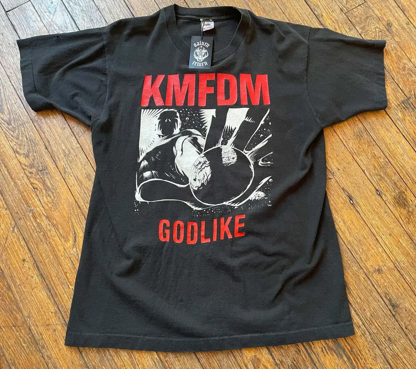 1990 KMFDM Godlike Cotton Black Unisex T-shirt S-5XL Men Women VM7344