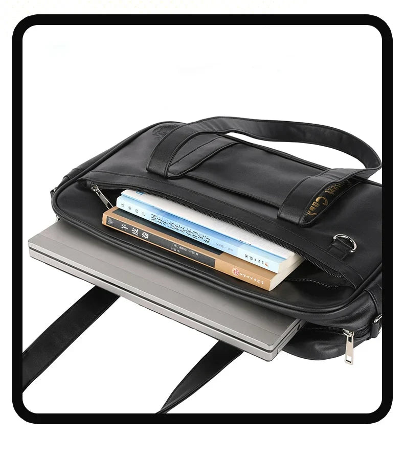 Briefcase high Students Bag Schoolbags Shoulder Bags14-16inch Laptop Bag's Messenger Bags Office HandbagPU Leather tote bag