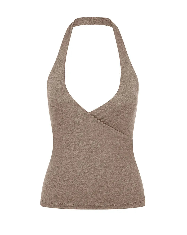Women's Yoga Suits Camisole Backless Nude Beautiful Back Neck Hanging Bra Flared Pants Fitness Set