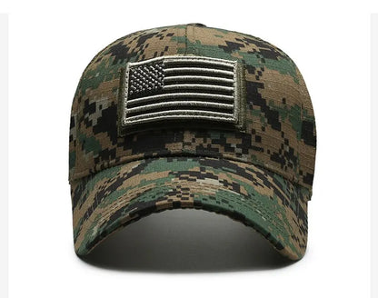 American Flag Camouflage Sticker Embroidered Baseball Cap Net Hat Men's Outdoor Velcro Cap