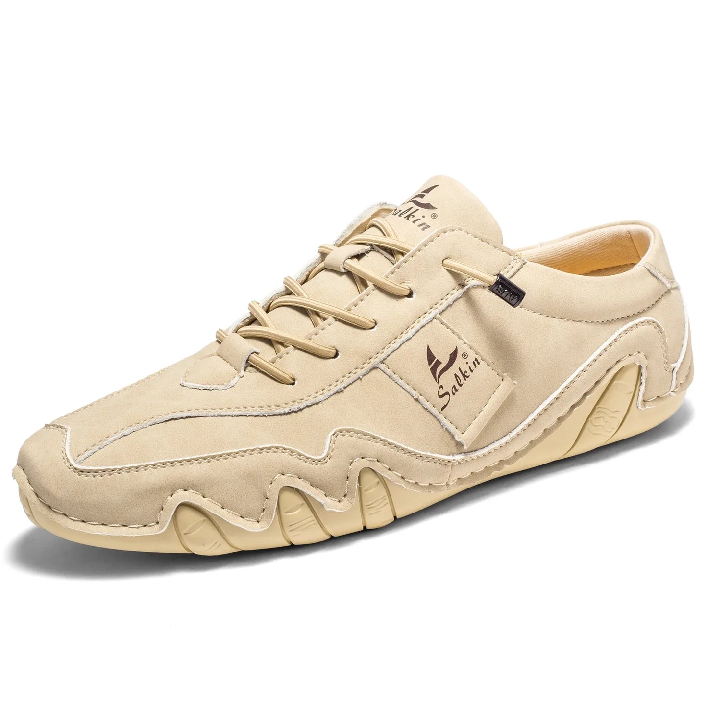 Spring Handmade Leather Casual Men Shoes Design Fashion Sneakers Man Loafers Breathable Soft Flat Shoes Driving Shoes