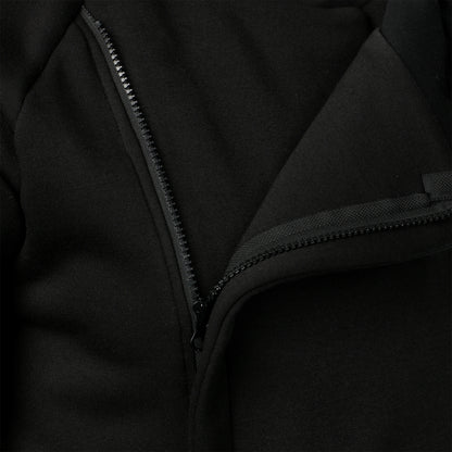 Moletom masculino outono inverno de cor sólida com capuz e zíper lateral manga longa