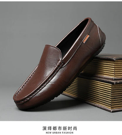 Men's Summer Breathable Summer Leather Shoes Casual Fashion Single Shoes