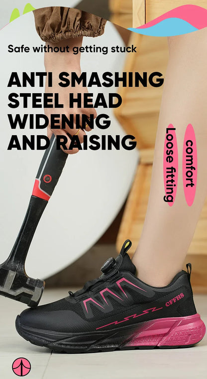 Fashion Security Boots Lightweight With Steel Toe Safety Shoes New Breathable Women Work Sneakers  Puncture-proof Women Boots