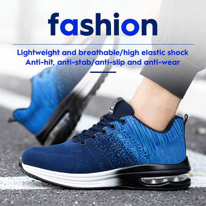 Men Steel Toe Security Protection Shoes Anti-Smash Puncture-Proof Work Shoes Wear-Resistant Construction Shoes Safety Shoes