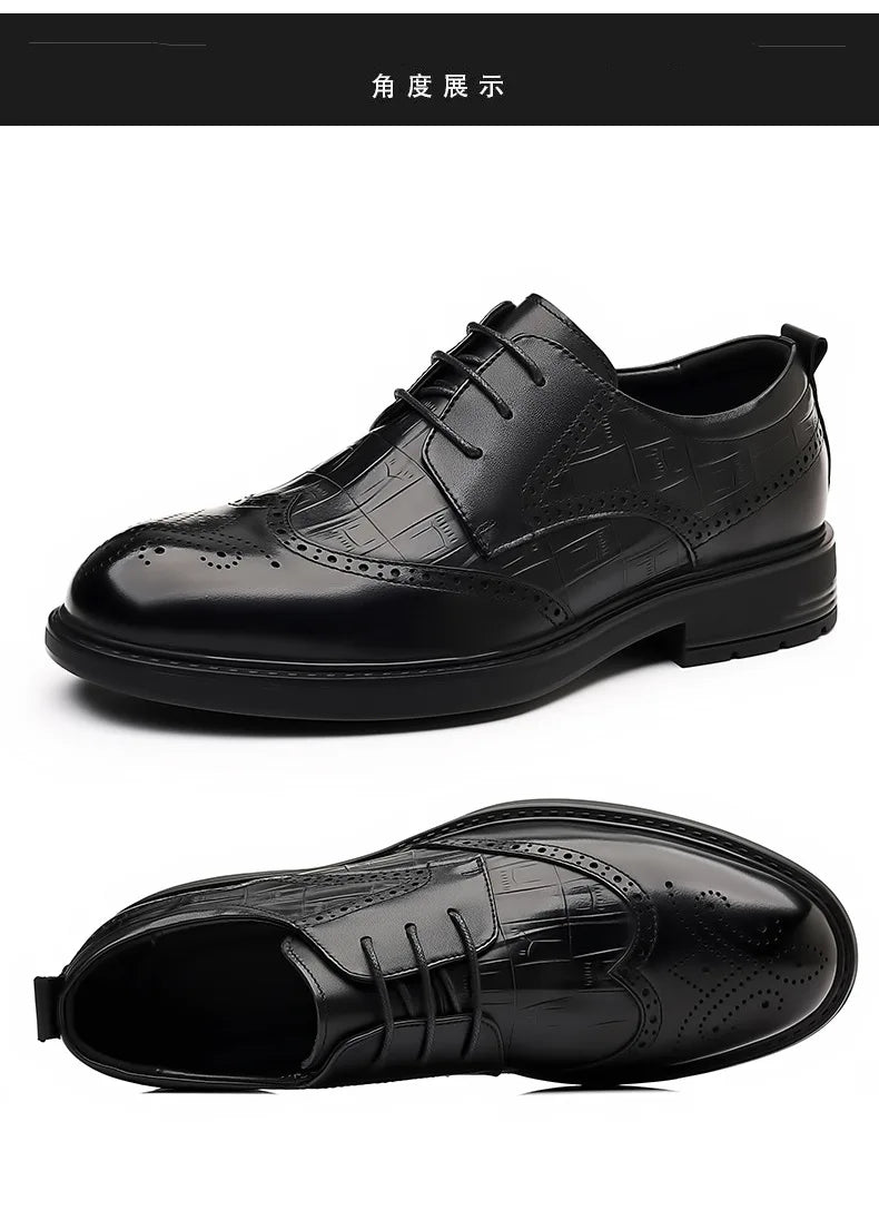 Men Business Dress Leather Shoes Wedding Cowhide Casual Leather Shoes Men Shoes