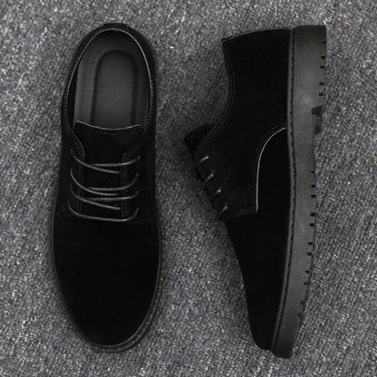 Luxury Brand Mens Casual Shoes Black Men Leather Shoes Fashion Lace Up Platform Work Shoes Wedding Formal Dress Oxfords Shoes