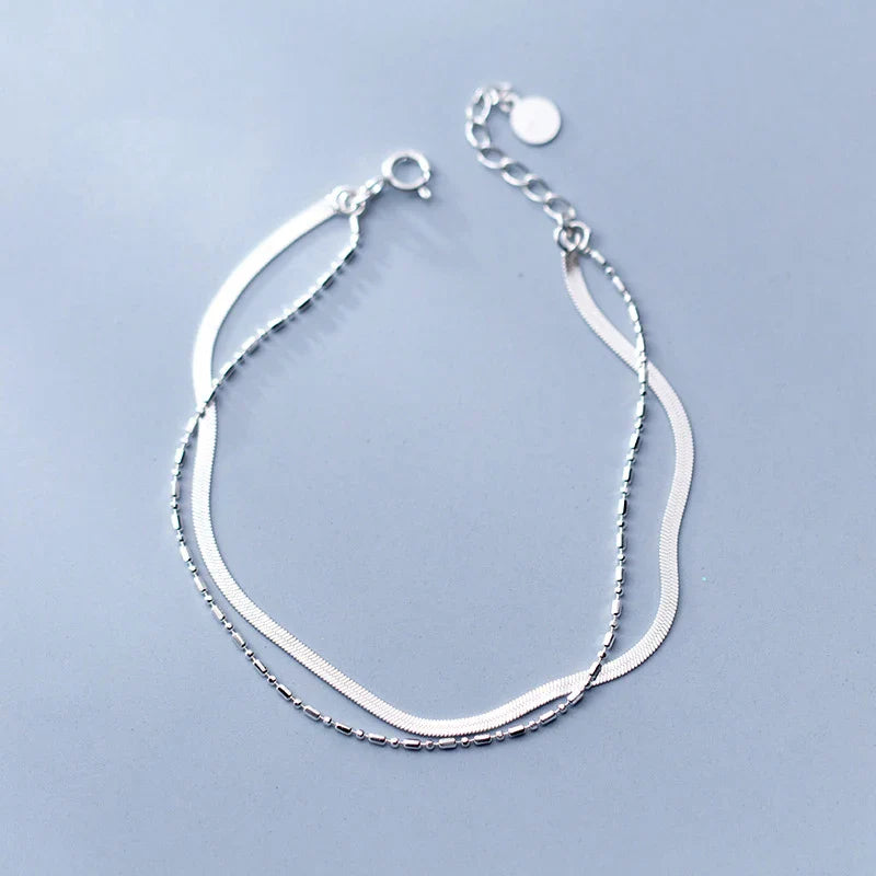 Minimalism Banboo Chain Bracelet for Women Genuine 925 Sterling Silver Link Chain Bracelet Fashion Plant Fine Jewelry