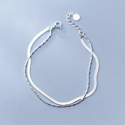 Minimalism Banboo Chain Bracelet for Women Genuine 925 Sterling Silver Link Chain Bracelet Fashion Plant Fine Jewelry