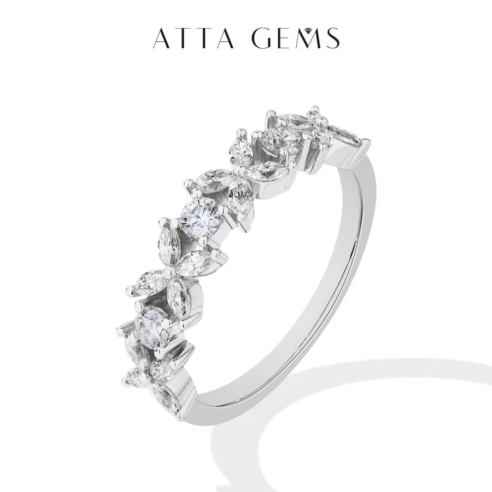 S925 Sterling Silver White Gold Moissanite Rings Flower Design For Women Butterfly Engagement Ring Jewelry High quality
