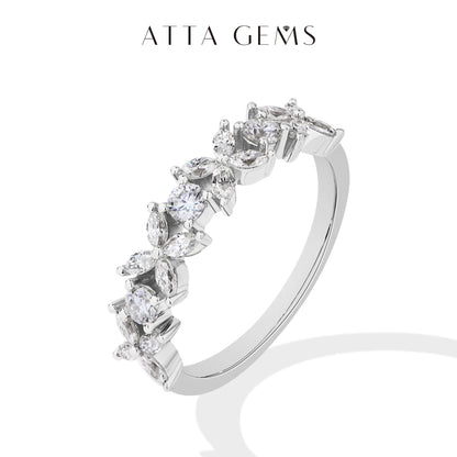 S925 Sterling Silver White Gold Moissanite Rings Flower Design For Women Butterfly Engagement Ring Jewelry High quality