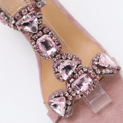 Women'S High Heels Open-Toe Sandals Square-Heeled Fashionable Shoes