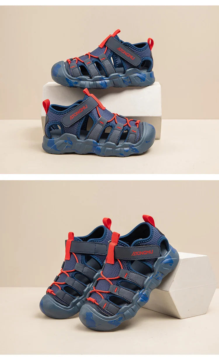 Children Casual Sandals for Boys Girls Sports Sandals New Summer Soft Beach Shoes Toes Capped Outdoor Play Cut-outs Breathable