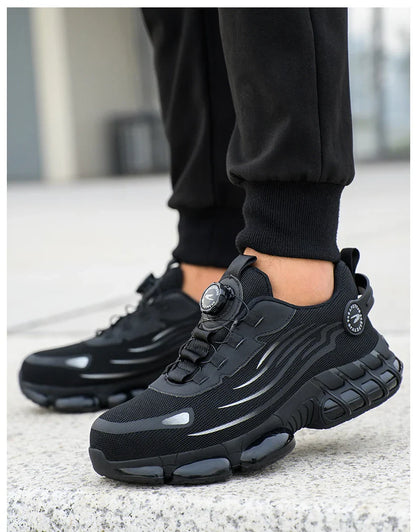 Small Size Rotary Buckle Work Safety Shoes For Men Air Soft Sole Lightweight Protective Work Sneakers Men and Women Shoes