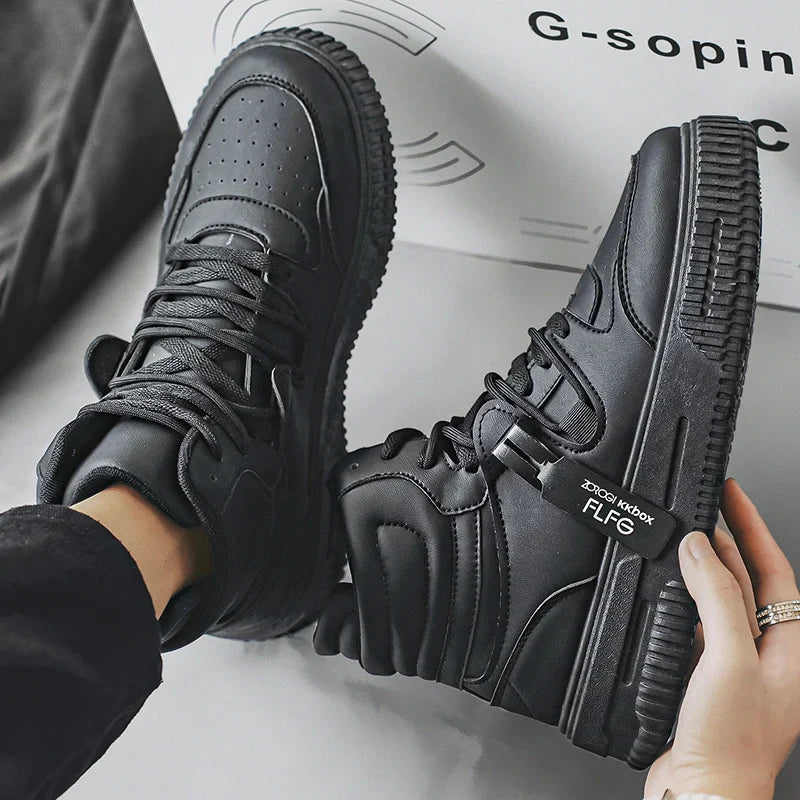 Novos Tênis Masculinos da Moda Confortáveis Macios Antiderrapantes Sola Resistente ao Desgaste Sapatos Casuais Masculinos Botas de Tornozelo Skate de Inverno Preppy