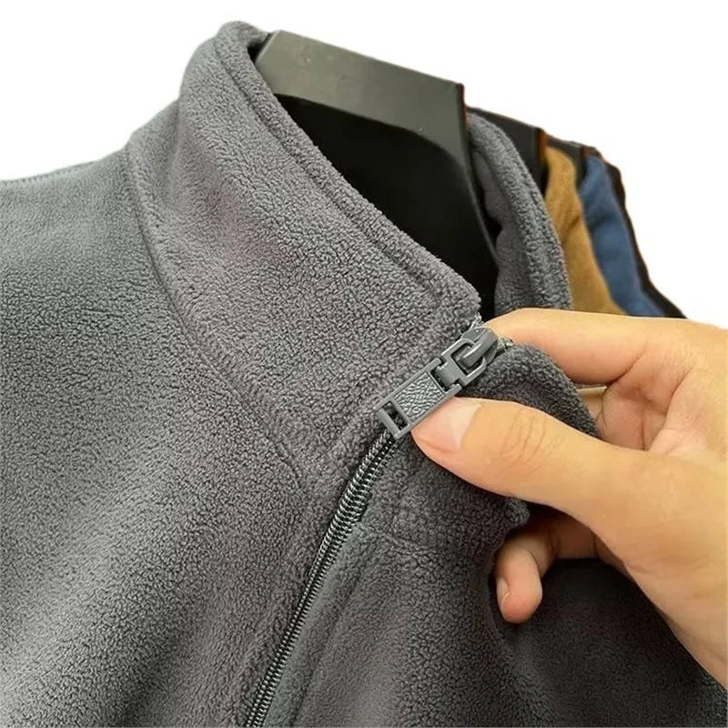 Thickened Fleece Jacket Men's Vest Autumn Winter Warm Loose Sleeveless Coat for Elderly Men Comfortable Inner Wear Vest