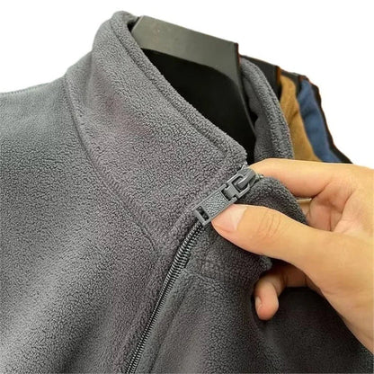 Thickened Fleece Jacket Men's Vest Autumn Winter Warm Loose Sleeveless Coat for Elderly Men Comfortable Inner Wear Vest