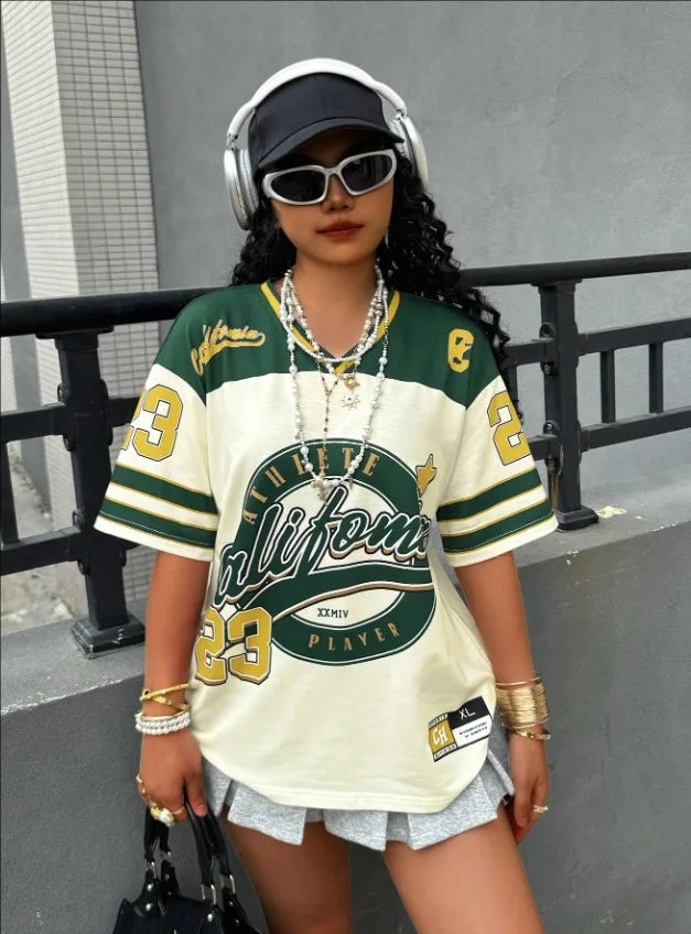 Men's California 23 Printed V-Neck Short Sleeve T-Shirt Summer Graphic Tee Baseball Jerseys Plus Size Women's Sport T-Shirt