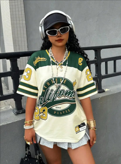 Men's California 23 Printed V-Neck Short Sleeve T-Shirt Summer Graphic Tee Baseball Jerseys Plus Size Women's Sport T-Shirt
