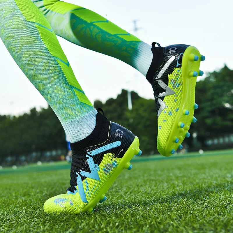 AG FG Athletic Soccer cleats PU Fabric Comfort Upper TPU Anti-slip Long Studs Sole Reliable Quality Adult Kids Training Shoes