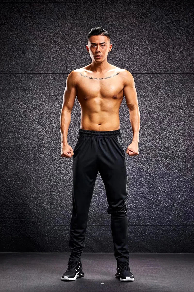 Men Sport Pants Running Pants With Zipper Pockets Soccer Training Jogging Sports Trousers Fitness Football Leggings Sweatpants