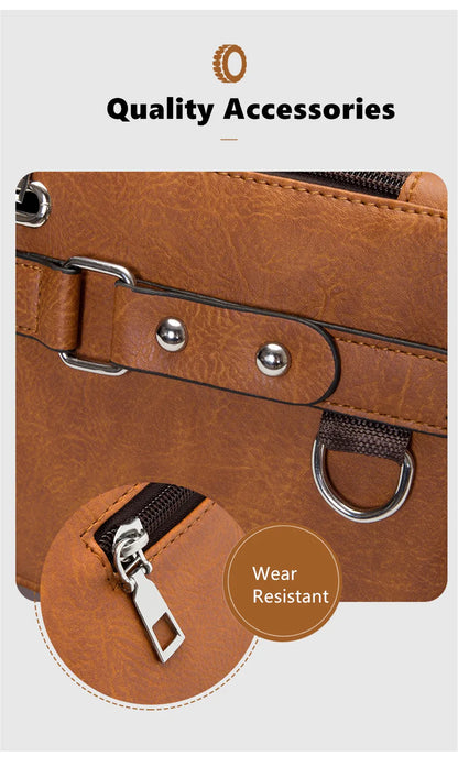 Multi-function Business Handbags Men New Man's Shoulder Bags Large Capacity Leather Messenger Bag Crossbody Big Brand