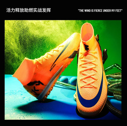 New Men Soccer Shoes Breathable Cleats Football Boots Training Boys Long Spikes Adult Outdoor Sport Non Slip Match Comfortable