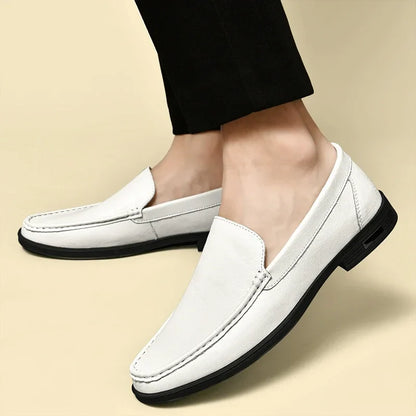 Leather Men Footwear Slip on Office Man Formal Shoes Wedding Party Men Dress Shoes Breath Driving Lazy Loafers